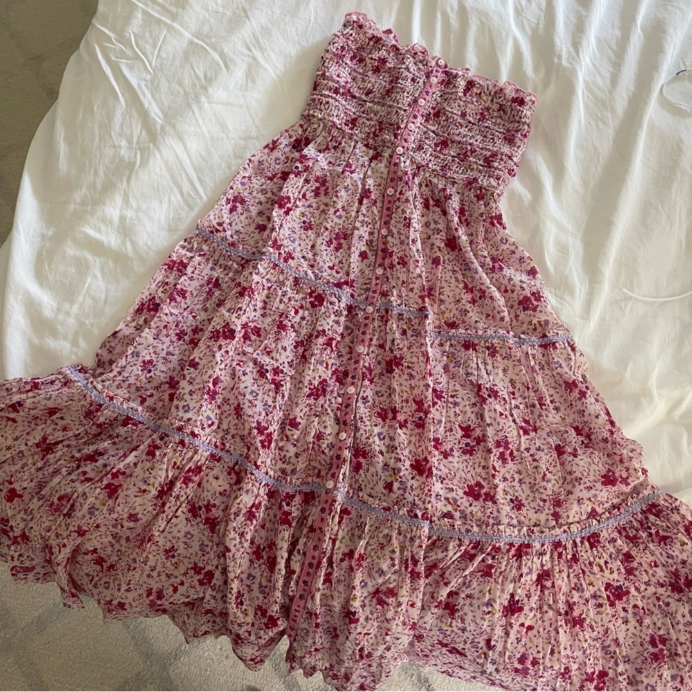 Poupette St. Barth Pink Floral Smocked Dress